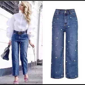 Zara pearl jeans